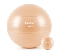 PhysKcal Balle de Gymnastique de 85 cm Beige, épaisseur Verte et 23 cm, Lot de Boules de Pilates, Anti-éclatement antidérapant