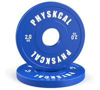 PhysKcal Couleur Bumper Plate et Micro Disques Ø50 mm pour Barre Olympique | 0,5 kg à 25 kg | Rebond réduit & codage couleur IWF pour repérage facile| Idéal pour haltérophilie & salle de sport.