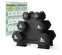 PhysKcal Ensemble d'haltères en néoprène avec support de rangement robuste | Pour les débutants, femmes, confortables à tenir, idéaux pour le Pilates et la musculation à domicile