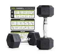 PhysKcal Haltères hexagonales sans odeur en polycaoutchouc 2,5 kg, 5 kg, 7,5 kg, 10 kg, 12,5 kg, 15 kg, 20 kg, paire de poids de 2,5 kg