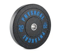 PhysKcal Hi-Temp Bumper Plates, Ø50mm disques olympiques en caoutchouc granulé, disques de poids colorés IWF, disques de poids pour l'haltérophilie et le powerlifting- 1x20kg