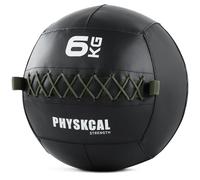 PhysKcal Medicine Wall Ball - Balles de Slam en Cuir Souple avec Poids pour Exercices dynamiques de Tout Le Corps, Les entraînements HIIT, Le développement de la Force et de l'endurance, poignée