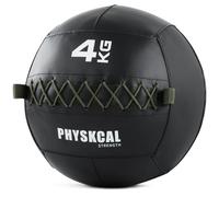 PhysKcal Medicine Wall Ball - Balles de Slam en Cuir Souple avec Poids pour Exercices dynamiques de Tout Le Corps, Les entraînements HIIT, Le développement de la Force et de l'endurance, poignée