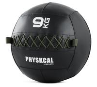 PhysKcal Medicine Wall Ball - Balles de Slam en Cuir Souple avec Poids pour Exercices dynamiques de Tout Le Corps, Les entraînements HIIT, Le développement de la Force et de l'endurance, poignée