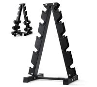 PhysKcal support d'haltères à 5 niveaux de 350 kg, support d'haltères hexagonal pour poids à main, organisateur de rangement pour salle de sport, installation incluse