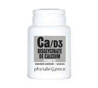Phytalessence Complément alimentaire Bisglycinate de calcium Vitamine D3 60 gélules