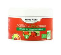 PHYTO-ACTIF | Acérola Bio 1000 | Complément alimentaire Vitalité Bio - Familiale | Réduit la fatigue | Immunité renforcé | Vitamine C | 90 comprimés