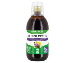 PHYTO-ACTIF | Cocktail Super Détox | Complément alimentaire Détox | Soutient les 5 émonctoires: Foi, Inestins, Reins, Poumons, Peau | Formule Bio renforcée | Synergie de 8 plantes | 500 ml