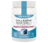 Phyto-Actif | Collagène Marin 10000 mg | Fermeté & Eclat | Anti-Rides | Acide Hyaluronique - Vitamine C | 100% d'Origine Naturelle | Goût Vanille | Fabriqué en France| 210 g