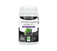 Phyto-Actif | Gélules Charbon Végétal Activé Bio | Confort Intestinal | Ballonnements - Gaz intestinaux | Bio & Vegan| Fabriqué en France | 60 gélules
