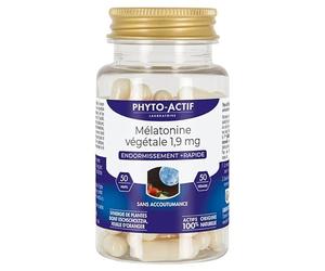 Phyto-Actif | Gélules Mélatonine Végétale | Endormissement rapide - Réduction du décalage horaire | Extrait naturel de mélatonine | Vegan | Sans accoutumance | 50 gélules | Fabriqué en France