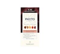 Phyto Paris - Coloration Permanente 6.66 Châtain Clair Cerise Intense - Couleur Intense, Naturelle et Lumineuse - Sans Ammoniaque - Pigments Végétaux - Kit Complet à Usage Unique