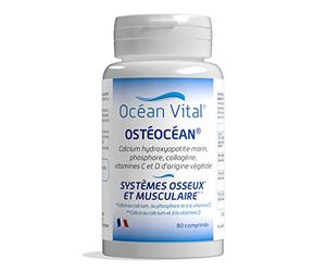 Phyto Sud Ostéocéan - Collagene Marin 600 mg, Calcium, Vitamine D et Vitamine C - Complément Alimentaire Articulation Pour Les Systèmes Osseux & Musculaires - 80 Comprimés - Fabrication Française