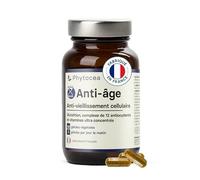 Phytocea Anti-Âge - Complément Alimentaire Antioxydant Beauté & Jeunesse Cellulaire | Lutéine, Glutathion, Zinc, Vitamines | Peau, Yeux & Éclat | 60 Gélules Vegan
