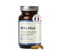 Phytocea Mémoire et Concentration - Bacopa et Ginkgo Biloba - 90 Gélules | Magnésium bisglycinate, Acide alpha lipoïque, Vitamines B12, B9 et B1 - Charge mentale, examens, focus - Vegan