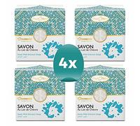 PhytoFlora Savon Lait de Chevre avec Porte Savon | Anti-Acné, Eczéma et Points Noirs | Gommage Visage | Soin Visage le Naturel | Tous Peaux (125.00 g (Lot de 4) 500, gramme)
