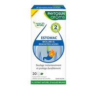 PHYTOSUN AROMS Brûlures d'estomac et Remontées Acides, Arôme Naturel Menthe, Sans Sucre, Menthe, 20 Comprimés à Croquer