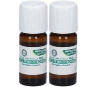 PHYTOSUN AROMS - Huile Essentielle d'Eucalyptus Citronné Bio HEBBD 100% Pure & Naturelle Analysée Conditionnée en France 10 ml Goutte(S) Orale(S) 2x10