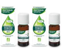 PHYTOSUN AROMS - Huile Essentielle Eucalyptus Globulus Bio - HEBBD - 100% Pure & Naturelle - 100% Bio - Contribue au Confort Respiratoire - Analysée & Conditionnée en France - 10 ml (Lot de 2)
