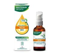 PHYTOSUN AROMS -Huile Végétale de Ricin Bio - 100% Bio - Analysée & Conditionnée en France -Embellit et aide à réparer les cheveux abîmés -50 ml