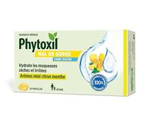 Phytoxil Pastilles Gorges irritées - Miel citron menthe - Dispositif médical- Hydrate les muqueuses sèches et irritées et favorise leur régénération - 16 pastilles - A partir de 6 ans