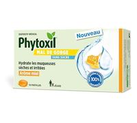 Phytoxil Pastilles mal de gorge sans sucre - Arôme Miel - Dispositif médical - Hydrate les muqueuses sèches et irritées et favorise leur régénération - Format 16 pastilles - A partir de 6 ans