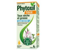 Phytoxil Sans sucre Sirop - Dispositif médical - Soulage la toux sèche et grasse - 100ml