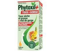 Phytoxil+ Toux et Gorge - Dispositif Médical | Sirop 100 ml - Soulage tout type de toux et le Mal de gorge - Acide Hyaluronique, Extrait de fleur de molène , Miel