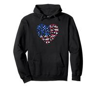Pi Day Cœur en détresse Drapeau USA Mathématiques Enseignant Patriotique Sweat à Capuche