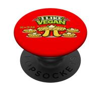 Pi Day Vegan Pie Herbivore Veganism Professeur de mathématiques à Base de Plantes PopSockets PopGrip Adhésif