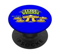 Pi Day Vegan Pie Herbivore Veganism Professeur de mathématiques à Base de Plantes PopSockets PopGrip Adhésif