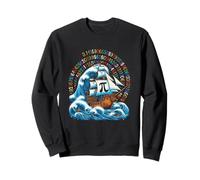 Pi Rate Pirate Pi Day, professeur de sciences et de mathématiques, navigation sur une vague Sweatshirt