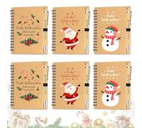 PIAKAZIQA Cadeau de Noël pour employés, bloc-notes à 6 spirales, stylo à bille en bois, cadeau de remerciement pour vos collègues d'appréciation, cadeau d'adieu pour équipe, soignants, enseignants