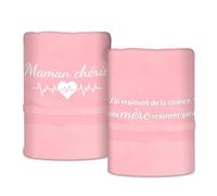 PIAKAZIQA Cadeau Noël pour Maman, 2 Serviettes brodées en Pur Coton 34x75cm | Idées Cadeaux Originaux pour Maman, J'ai une mère géniale, Cadeau pour l'anniversaire de maman ou pour la fête des Mères