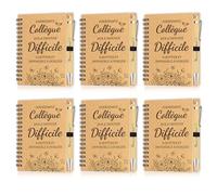 PIAKAZIQA Coffret Cadeau pour Collègue Femme, 6 Set Anniversaire avec Stylo à Bille en Bois Bloc-Notes, Cadeaux d'adieu pour Un Collègue Qui Change de Travail, Cadeaux de Anniversaire pour Employés