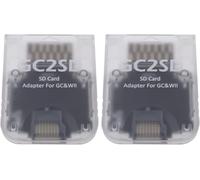 PIAL-2X Adaptateurs Carte Stockage 512 Go 45X35,5X7 Mm Gc2Sd Micro Lecteur De Carte Compatible Avec Gamecube Les Consoles Wii Transparent