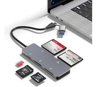 PIAL-Cfast Lecteur De Cartes,Usb 3.0 Usb C Cfast 2.0,Adaptateur De Carte Mémoire Cfast En Aluminium 5 Gbit/S Pour Sandisk,Lexar,Transcend,Sony,Lire 5 Cartes Simultanément Pour Carte Cfast/Cf/Sd/Tf/Xd
