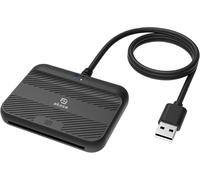 PIAL-Usb Smartcard Reader And External Electronic Id Memory Card Reader,Use&Play,100 Cm Cable,Black,Led Indicator,Supports Windows,Linux And Macos,Ak-Cr-14Bk