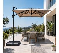 Piana parasol rectangulaire 2x3m déporté rotatif gris