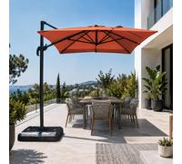 CONCEPT USINE – Parasol déporté rotatif PIANA rectangulaire 2 x 3 m en acier Terracotta