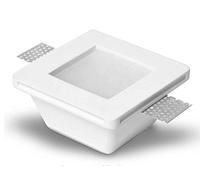 Pianeta-led Support carré pour spot encastrable dans de la résine de plâtre, avec verre pour lampes spot GU10 et GU5.3, modèle GQDTL-2006