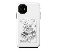 Pianiste à Queue Pianiste Musicien Schéma Technique Musique Coque pour iPhone 11