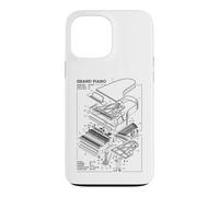 Pianiste à Queue Pianiste Musicien Schéma Technique Musique Coque pour iPhone 13 Pro Max