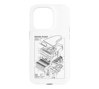 Pianiste à Queue Pianiste Musicien Schéma Technique Musique Coque pour iPhone 15 Pro