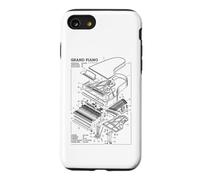 Pianiste à Queue Pianiste Musicien Schéma Technique Musique Coque pour iPhone SE (2020) / 7/8