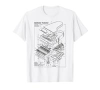 Pianiste à Queue Pianiste Musicien Schéma Technique Musique T-Shirt Graphique avec Valeur, Homme, Blanc, M