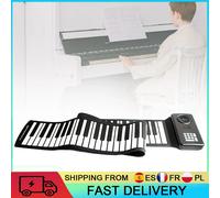 Piano à clavier enroulable à 88 touches, clavier de piano numérique électrique pliable, adapté à l'éducation et aux performances, 16 tons et 10 rythmes noir