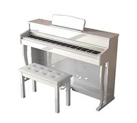 Piano à clavier lesté pleine grandeur 88 touches avec banc, support de meuble, piano numérique USB/MIDI for débutant et professionnel (Color : White)