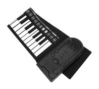 Piano à Clavier Pliable avec Haut-parleur en Silicone 49 Touches | Noir, Port Casque 3,5mm et Commande Lumineuse, Six Démos, pour Voyage et Pratique Silencieuse