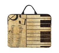 Piano à Notes de Musique Vintage,Housse pour Ordinateur Portable 14 Pouces, Sacoche pour Ordinateur Portable, Mallette avec poignée